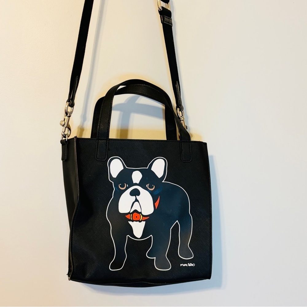 Stylish Black Crossbody Bag with Dog Print - Picture 9 of 9